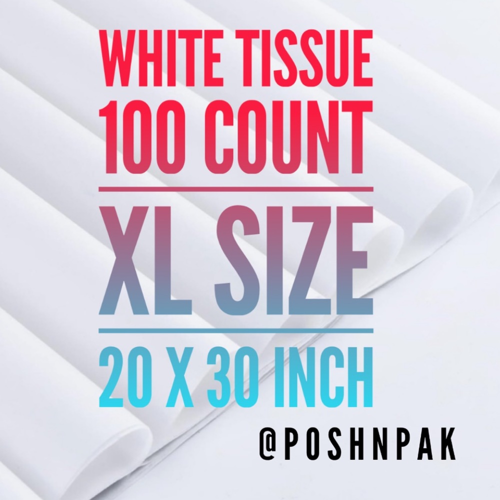 100 SHEETS 🤍 TISSUE PAPER - White , X - Large size 20 x 30 inch